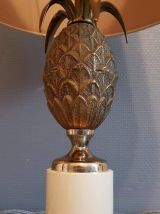 lampe ananas ancienne laiton et métal doré années 70
