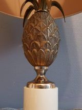 lampe ananas ancienne laiton et métal doré années 70