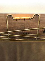 Porte revues en skaï jaune et métal - Vintage