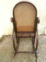 Rocking chair ancien bois courbé et cannage