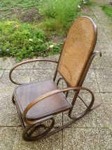 Rocking chair ancien bois courbé et cannage
