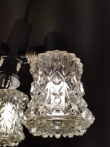 lustre vintage années 70 6 feux en verre taillé 