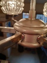 lustre vintage années 70 6 feux en verre taillé 