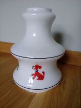 Globe abat-jour en opaline avec décor enfant