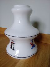 Globe abat-jour en opaline avec décor enfant