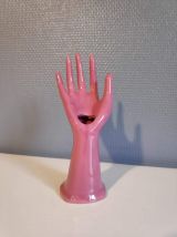 main soliflore céramique rose