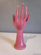 main soliflore céramique rose