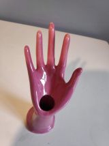 main soliflore céramique rose
