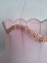 Abat-jour à franges rose 