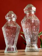 Lot de 2 carafes/ bonbonnieres en verre