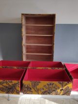meuble tissu vintage 5 tiroirs entièrement doublés
