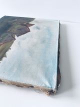 Peinture sur toile 1900, paysage d’alpage