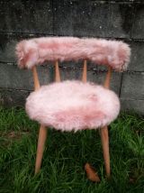 fauteuil année 60 70 fourrure moumoute vintage retro