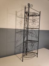 porte-plantes pliable métal vintage étagère d'angle 