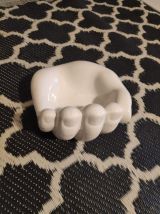 vide-poche main en céramique blanche