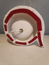 lampe cobra en céramique blanche avec globe opaline