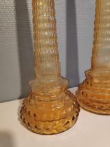 paire de carafes couleur ambrée