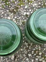 2 bocaux  en verre  , vintage DURFOR