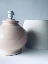 Grosse lampe céramique rose poudré