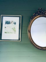 Miroir ovale 1900 biseauté à noeud