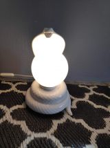 lampe cobra céramique et opaline blanches