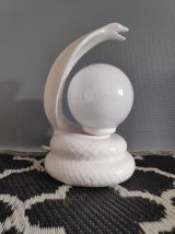 lampe cobra céramique et opaline blanches
