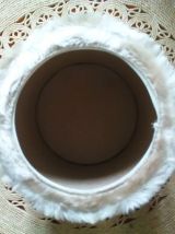 Pouf moumoute beige - Années 70