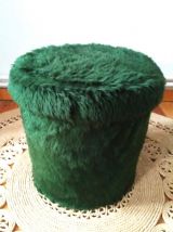 Duo pouf et tabouret moumoute - Années 70