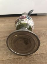 Vase étain et porcelaine 