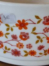 3 saladiers en opalex modele petites fleurs vintage 1970