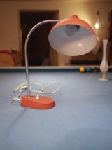 Lampe années 50 métal granité orange et chrome