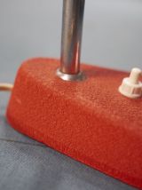 Lampe années 50 métal granité orange et chrome