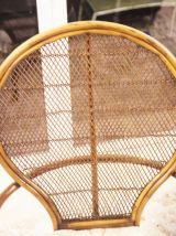 Fauteuil bambou dossier en rotin