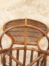 Fauteuil bambou dossier en rotin