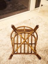 Fauteuil bambou dossier en rotin