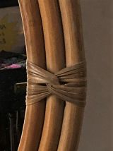  Miroir ovale bambou