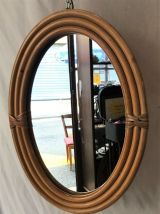  Miroir ovale bambou
