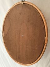  Miroir ovale bambou