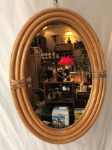  Miroir ovale bambou