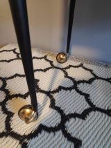 desserte 2 plateaux formica marron sur roulettes