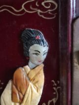 armoir a bijoux en bois laqué et nacre 