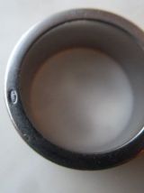 Bague en argent 925 et galuchat, taille 19 mm (62)