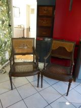 Paire de Fauteuil cannés Napoléon III anciens