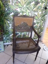 Paire de Fauteuil cannés Napoléon III anciens