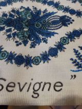 Coupon de Tissus BOUSSAC modele Séville, fleurs bleues 