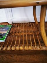 Table basse rotin et bambou vintage