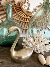 Duo de 2 cygnes ou canards en laiton vintage