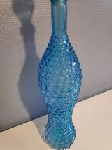 carafe italienne empoli bleu clair avec bouchon flamme