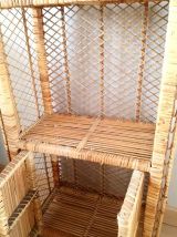 Bibliothèque, étagère en rotin 