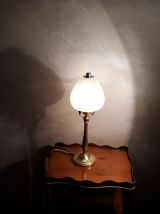 lampe de bureau  laiton art deco verre 